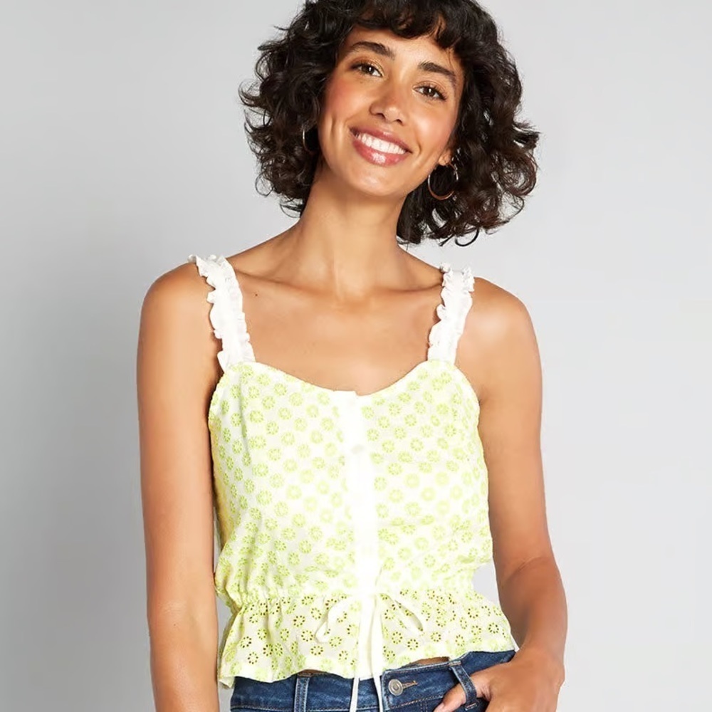 ModCloth Darling for the Prairie Peplum Tank Top 1x